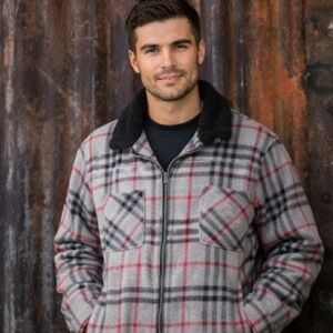WeSC Unisex Plaid Fleece-Lined Full-Zip Shirt Jacket Size M Multicolor